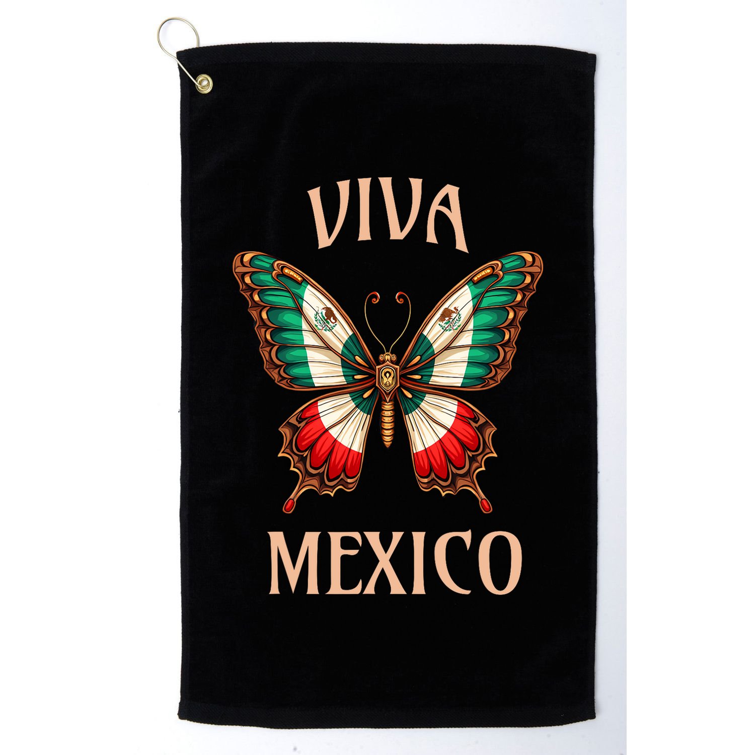 Mexico Independence Day Butterfly Mexican Flag Golf Towel