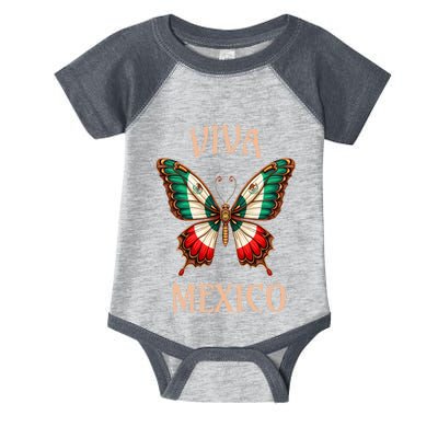 Mexico Independence Day Butterfly Mexican Flag Infant Baby Jersey Bodysuit