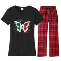 Mexican Independence Day Butterfly Mexico Girls Women's Flannel Pajama Set