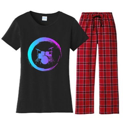 Musical Instrument Drummer Drums Musician Women's Flannel Pajama Set