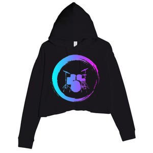 Musical Instrument Drummer Drums Musician Crop Fleece Hoodie