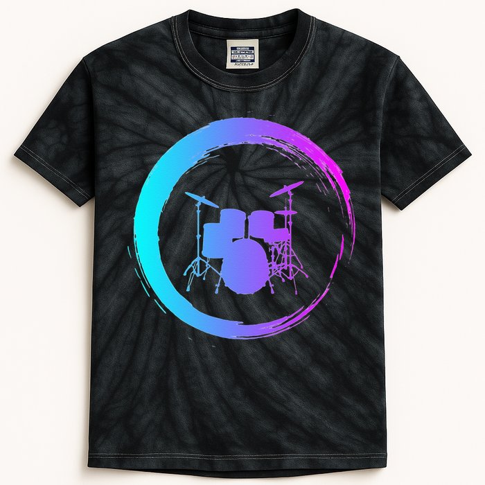 Musical Instrument Drummer Drums Musician Kids Tie-Dye T-Shirt