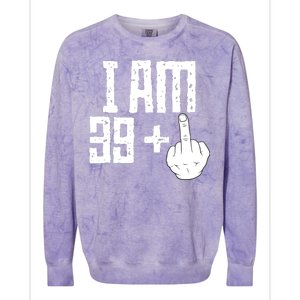 Middle Finger 40th Birthday Funny Colorblast Crewneck Sweatshirt