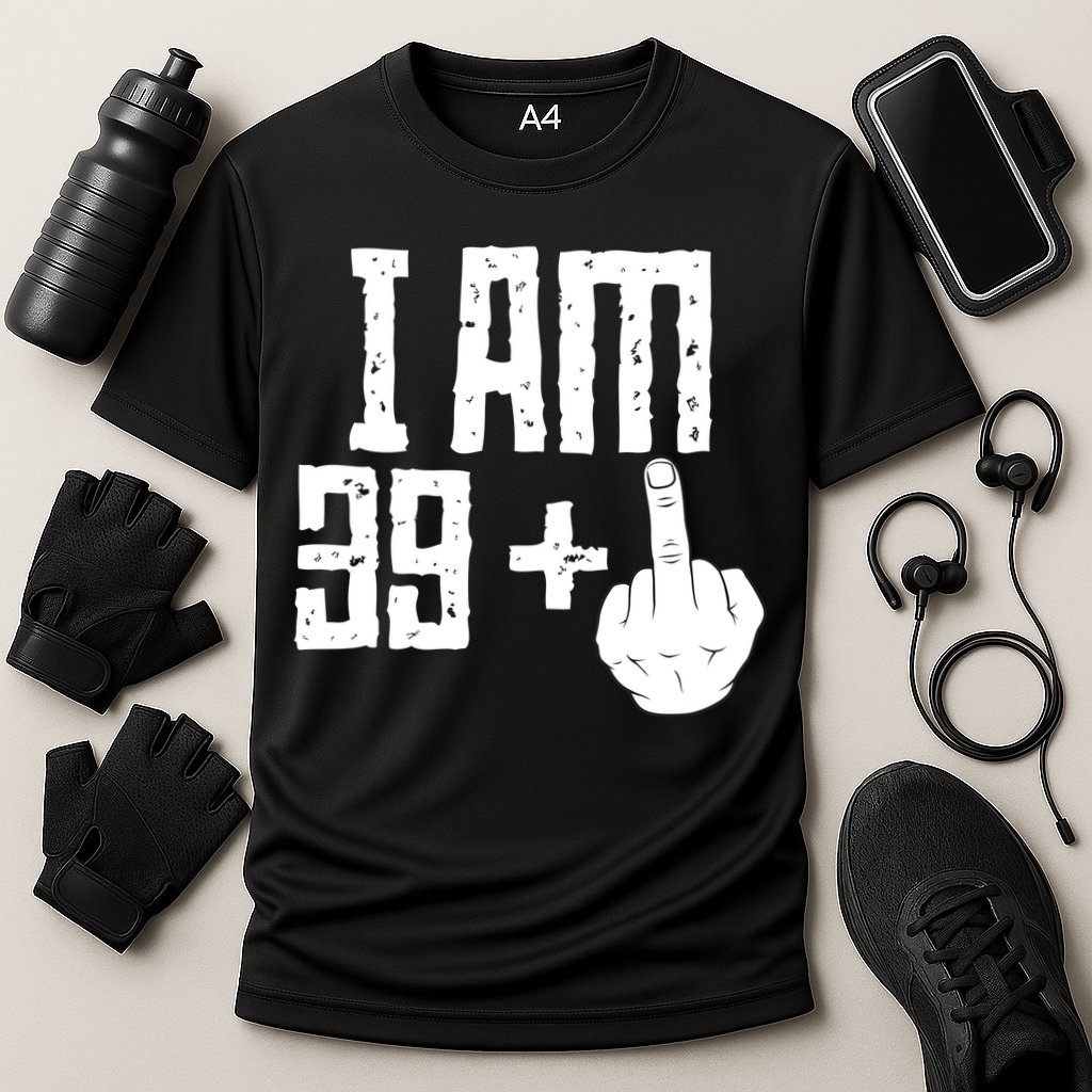 Middle Finger 40th Birthday Funny Cooling Performance Crew T-Shirt