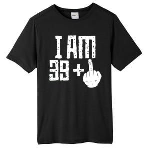 Middle Finger 40th Birthday Funny Tall Fusion ChromaSoft Performance T-Shirt