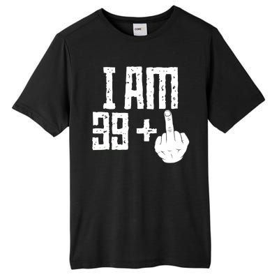 Middle Finger 40th Birthday Funny Tall Fusion ChromaSoft Performance T-Shirt