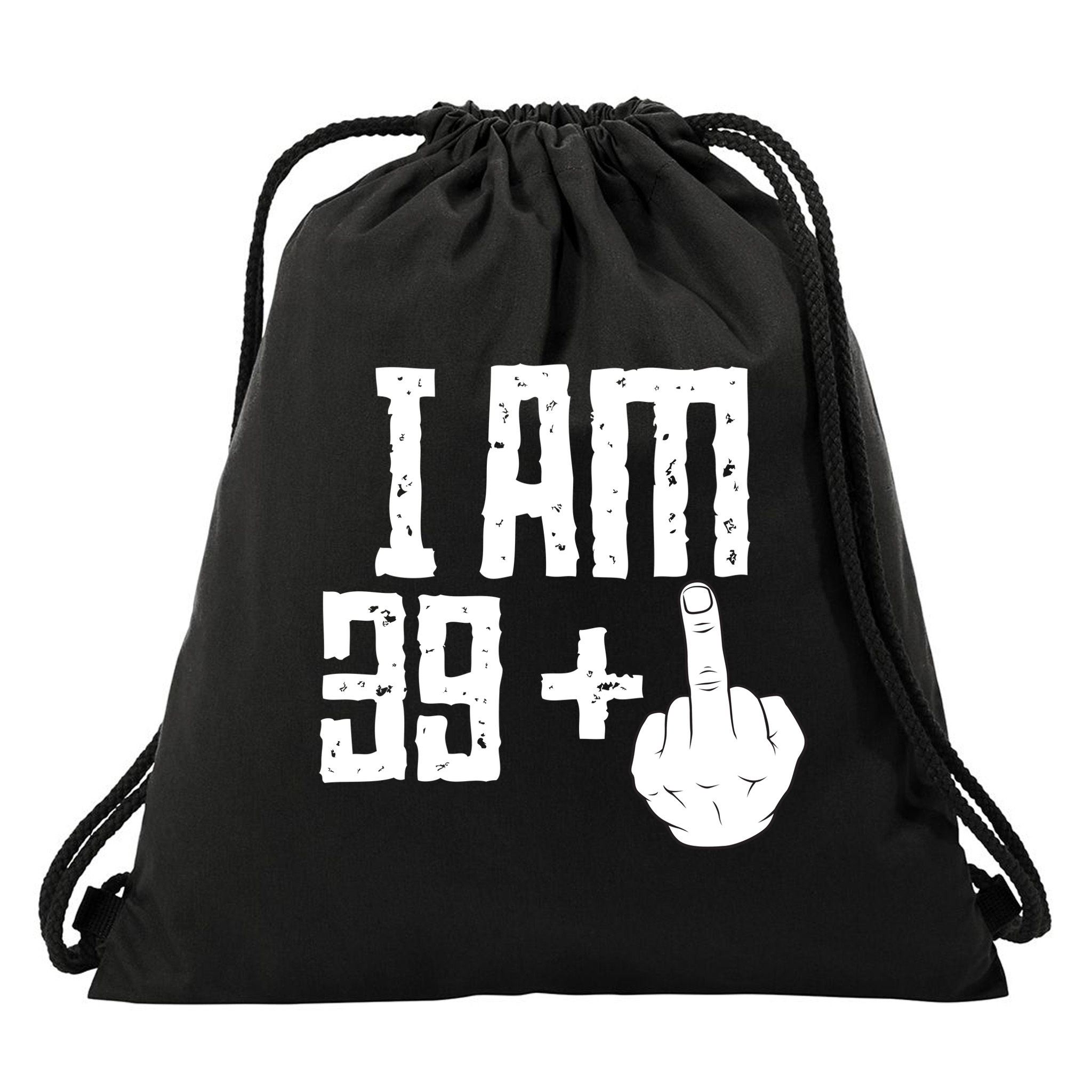 Middle Finger 40th Birthday Funny Drawstring Bag