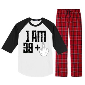 Middle Finger 40th Birthday Funny Raglan Sleeve Pajama Set