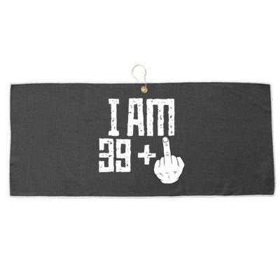 Middle Finger 40th Birthday Funny Large Microfiber Waffle Golf Towel