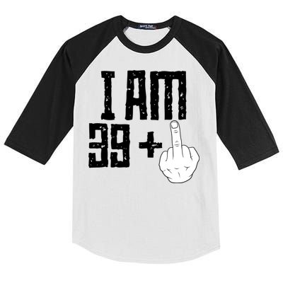 Middle Finger 40th Birthday Funny Kids Colorblock Raglan Jersey