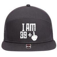 Middle Finger 40th Birthday Funny 7 Panel Mesh Trucker Snapback Hat