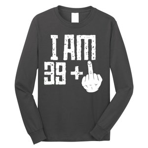 Middle Finger 40th Birthday Funny Long Sleeve Shirt