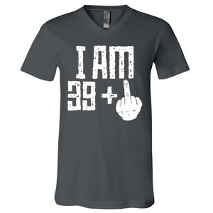 Middle Finger 40th Birthday Funny V-Neck T-Shirt