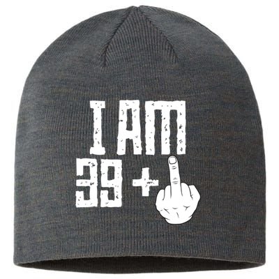 Middle Finger 40th Birthday Funny Sustainable Beanie