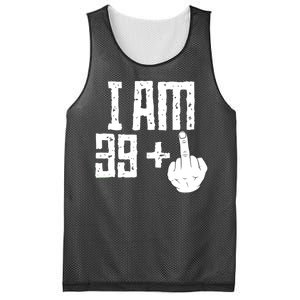 Middle Finger 40th Birthday Funny Mesh Reversible Basketball Jersey Tank