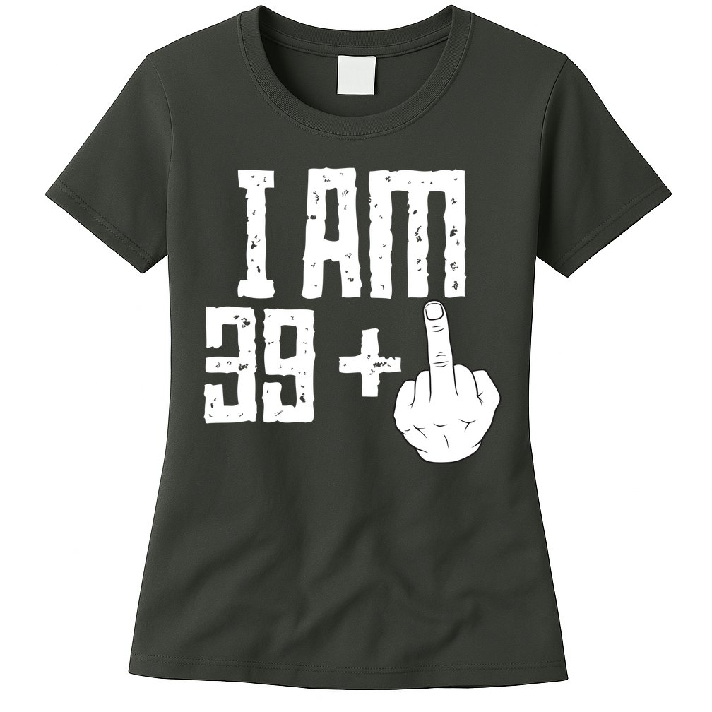 Middle Finger 40th Birthday Funny Womens T-Shirt