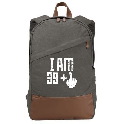 Middle Finger 40th Birthday Funny Cotton Canvas Backpack