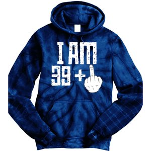 Middle Finger 40th Birthday Funny Tie Dye Hoodie