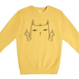 Middle Finger Cat Premium Crewneck Sweatshirt