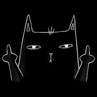 Middle Finger Cat Cropped Pullover Crew