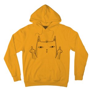 Middle Finger Cat Hoodie