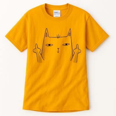 Middle Finger Cat Tall T-Shirt