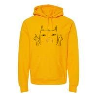 Middle Finger Cat Premium Hoodie