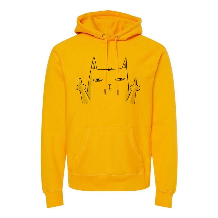 Middle Finger Cat Premium Hoodie