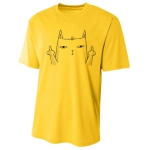 Middle Finger Cat Performance Sprint T-Shirt