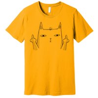 Middle Finger Cat Premium T-Shirt