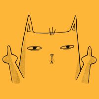 Middle Finger Cat Premium T-Shirt