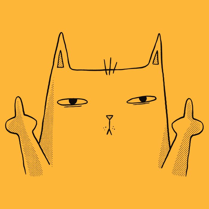 Middle Finger Cat Premium T-Shirt