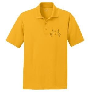 Middle Finger Cat PosiCharge RacerMesh Polo