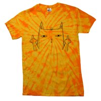 Middle Finger Cat Tie-Dye T-Shirt