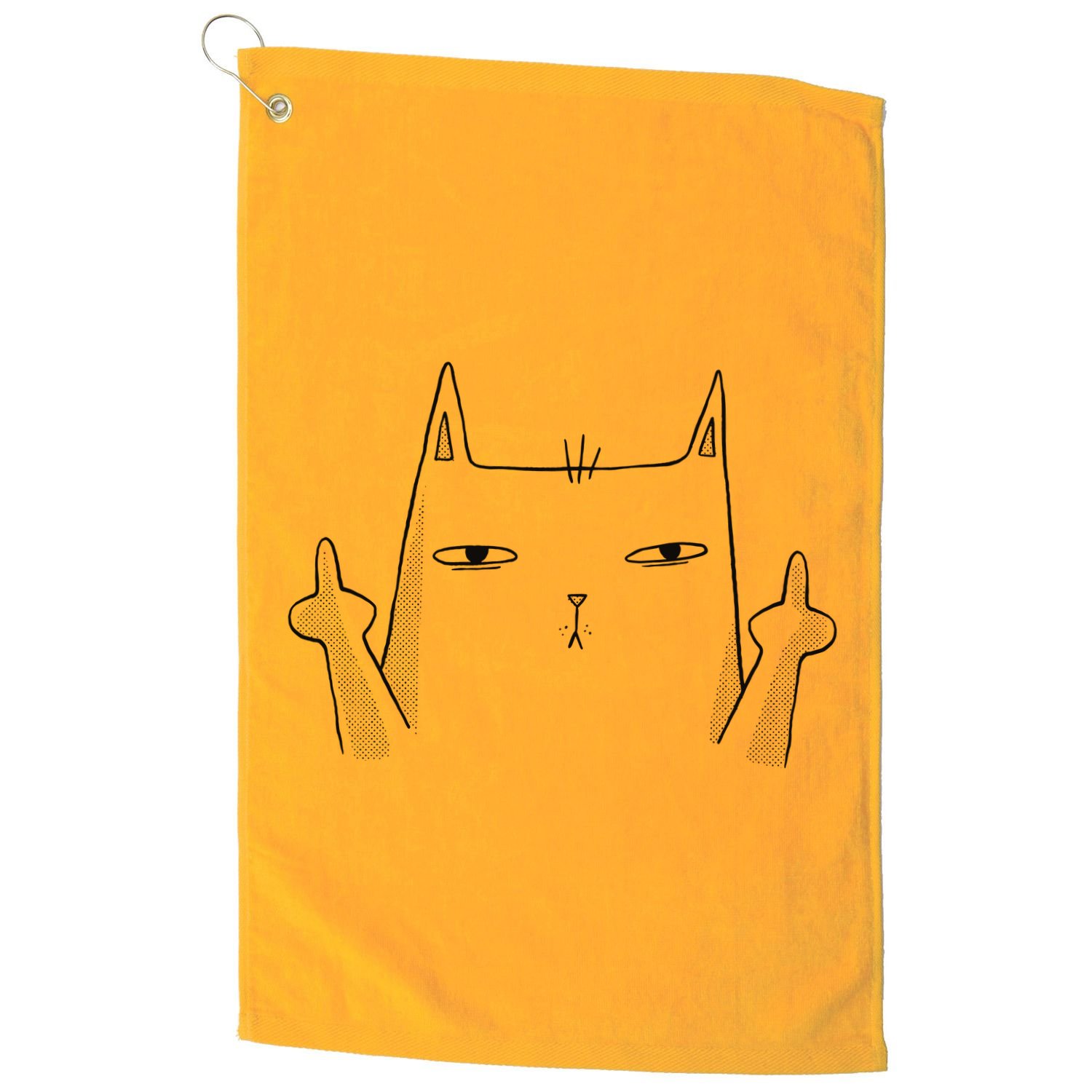 Middle Finger Cat Golf Towel