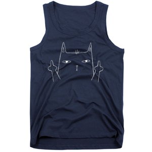 Middle Finger Cat Tank Top