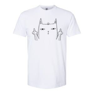 Middle Finger Cat Softstyle CVC T-Shirt