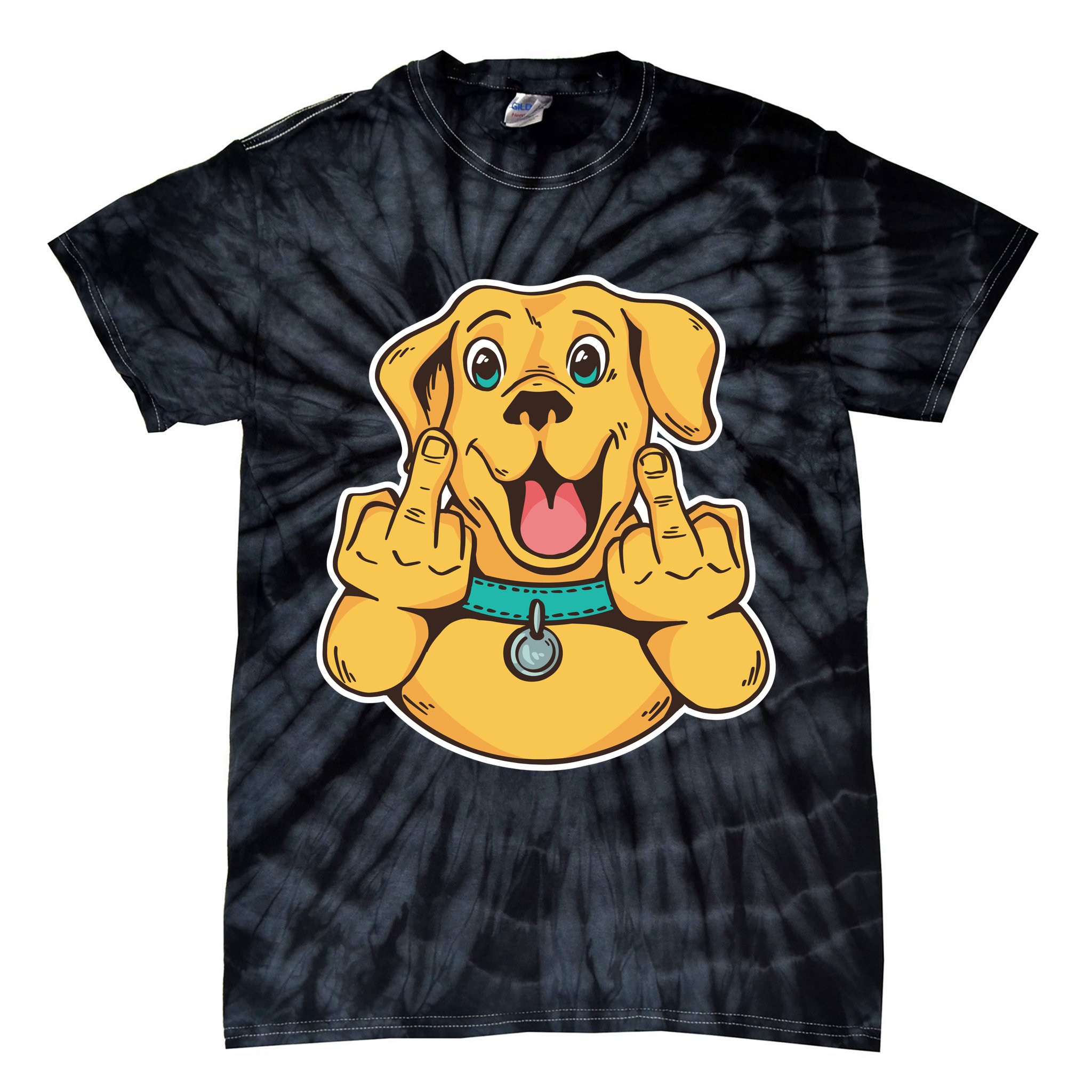 Middle Finger Dog Tie-Dye T-Shirt