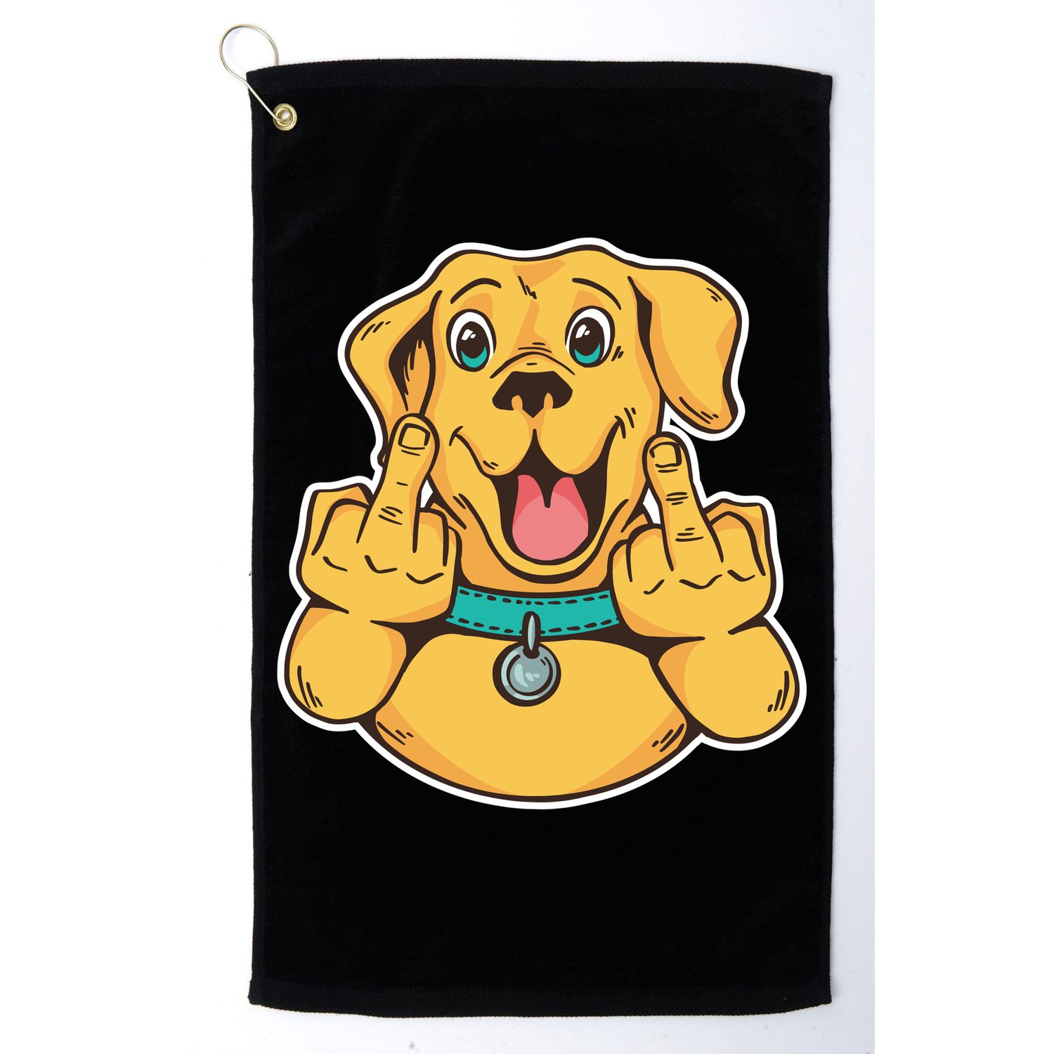 Middle Finger Dog Golf Towel