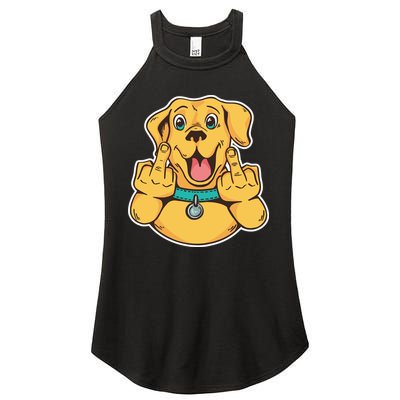 Middle Finger Dog Women's Perfect Tri Rocker Tank