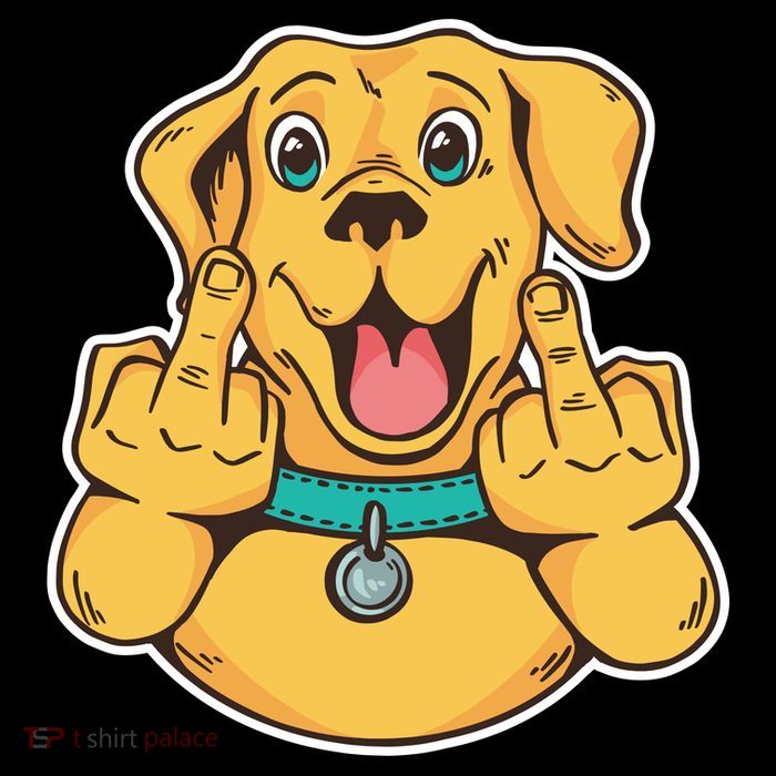 Middle Finger Dog Short Acrylic Beanie