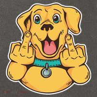Middle Finger Dog Cotton Canvas Backpack