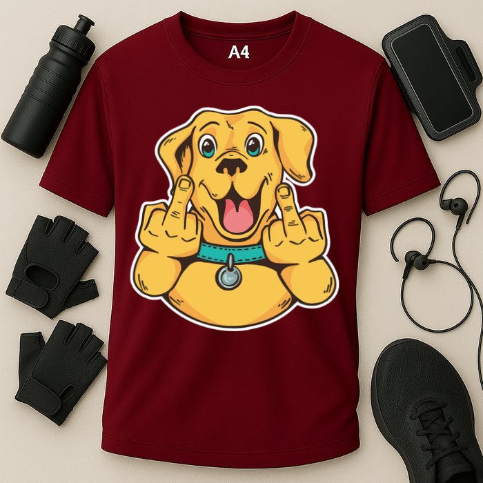 Middle Finger Dog Cooling Performance Crew T-Shirt