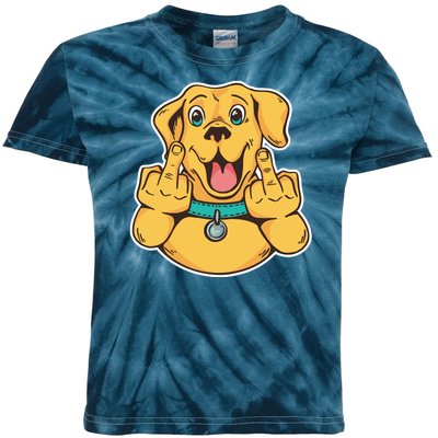 Middle Finger Dog Kids Tie-Dye T-Shirt