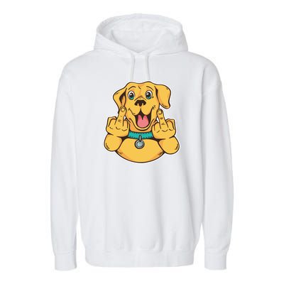 Middle Finger Dog Garment-Dyed Fleece Hoodie