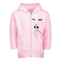 Middle Finger Lips Toddler Zip Fleece Hoodie