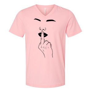 Middle Finger Lips V-Neck T-Shirt