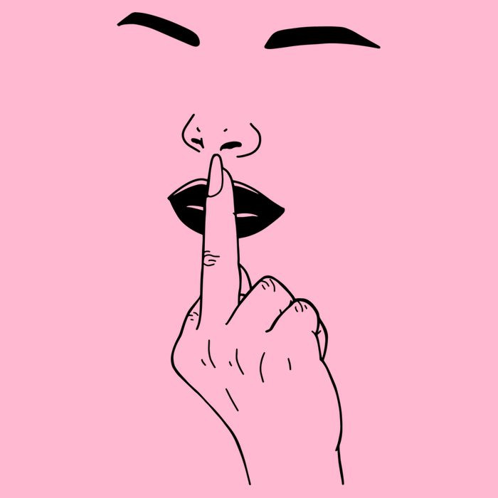 Middle Finger Lips Button