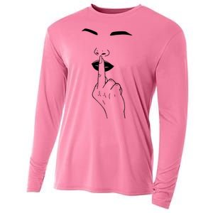 Middle Finger Lips Cooling Performance Long Sleeve Crew