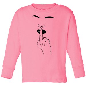 Middle Finger Lips Toddler Long Sleeve Shirt